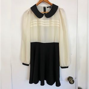 Black and White Peter Pan Vintage Dress